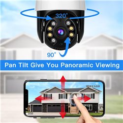 Home Security Camera Outdoor, Wireless WiFi IP Camera 360° View, Motion Detection, Two Way Talk, 1080P Full Color Night Vision